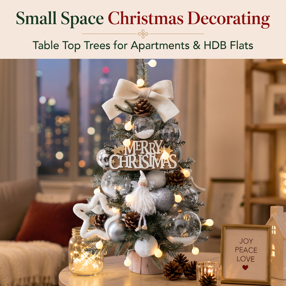 Small-Space Christmas Decorating: Table Top Trees for HDB Flats