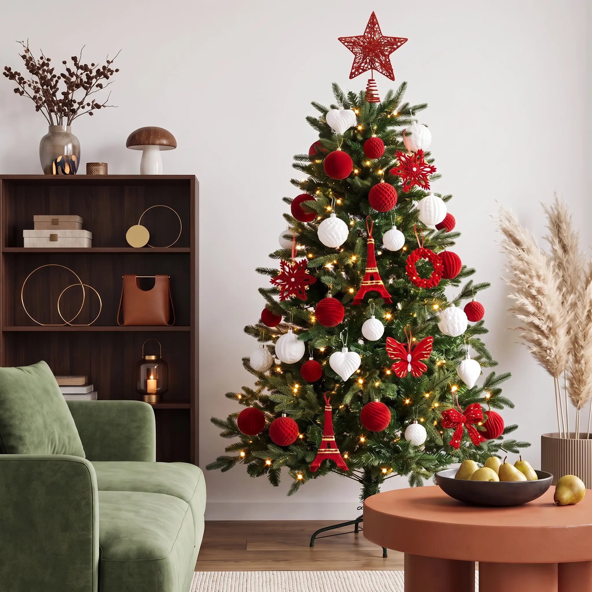 Unlit Florentine Fraser Fir Christmas tree showcasing realistic dark green PE and PVC branches by Speckled Space, a high-quality competitor to Masons Home Decor in Singapore