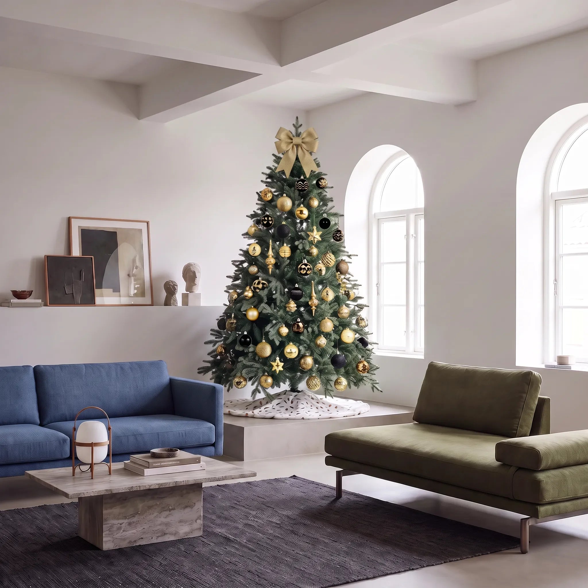 A realistic 8ft artificial Christmas tree by Speckled Space lush and dense