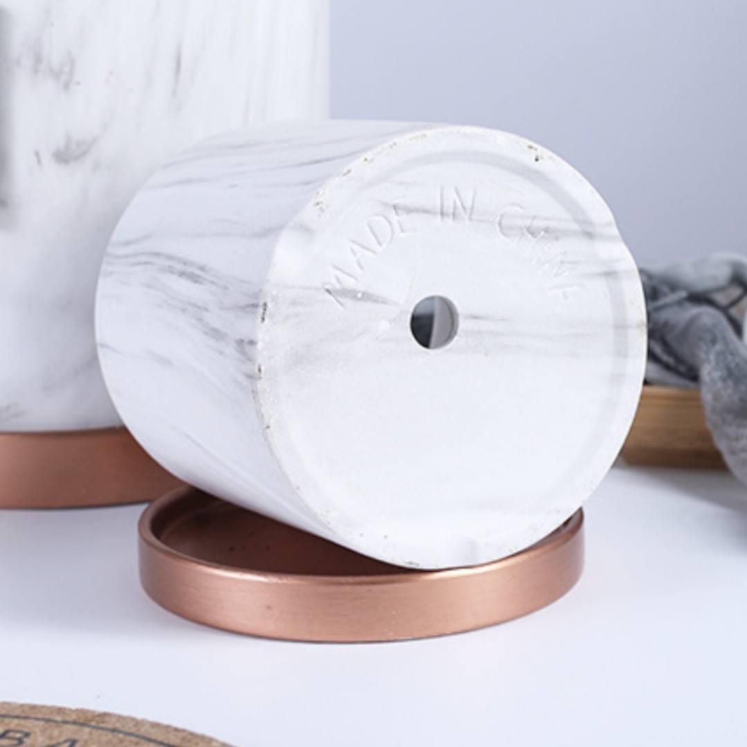 Mobie Marble White Ceramic Flower Pot