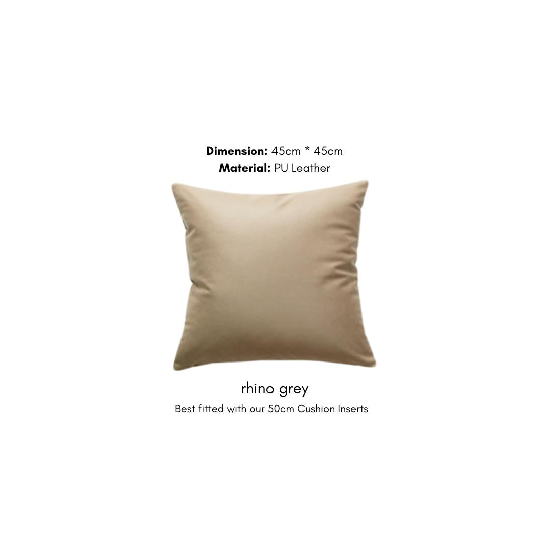 Plainly Solid Faux Leather Cushion Cover