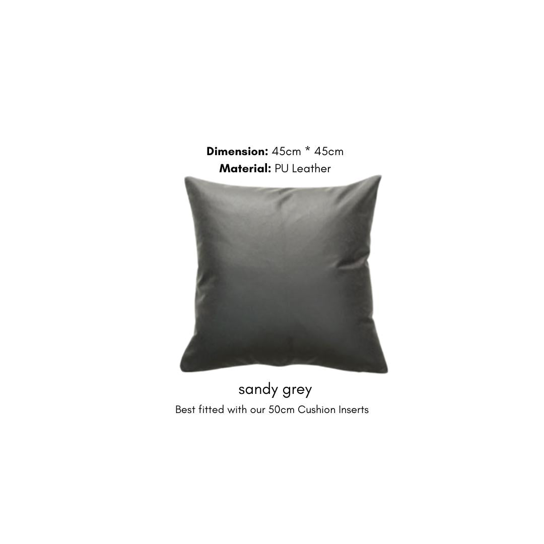 Plainly Solid Faux Leather Cushion Cover