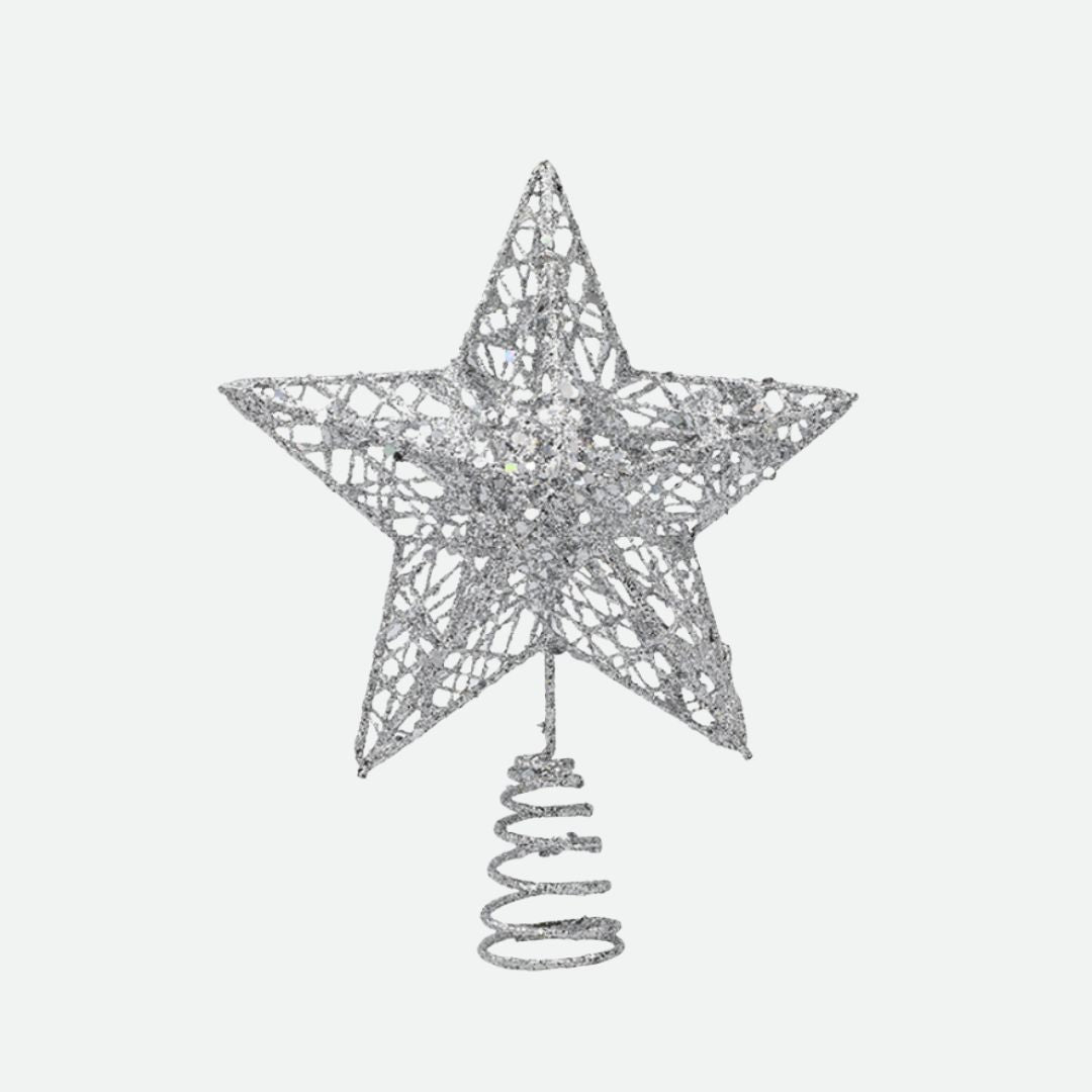 Silver Blinky Star Tree Topper
