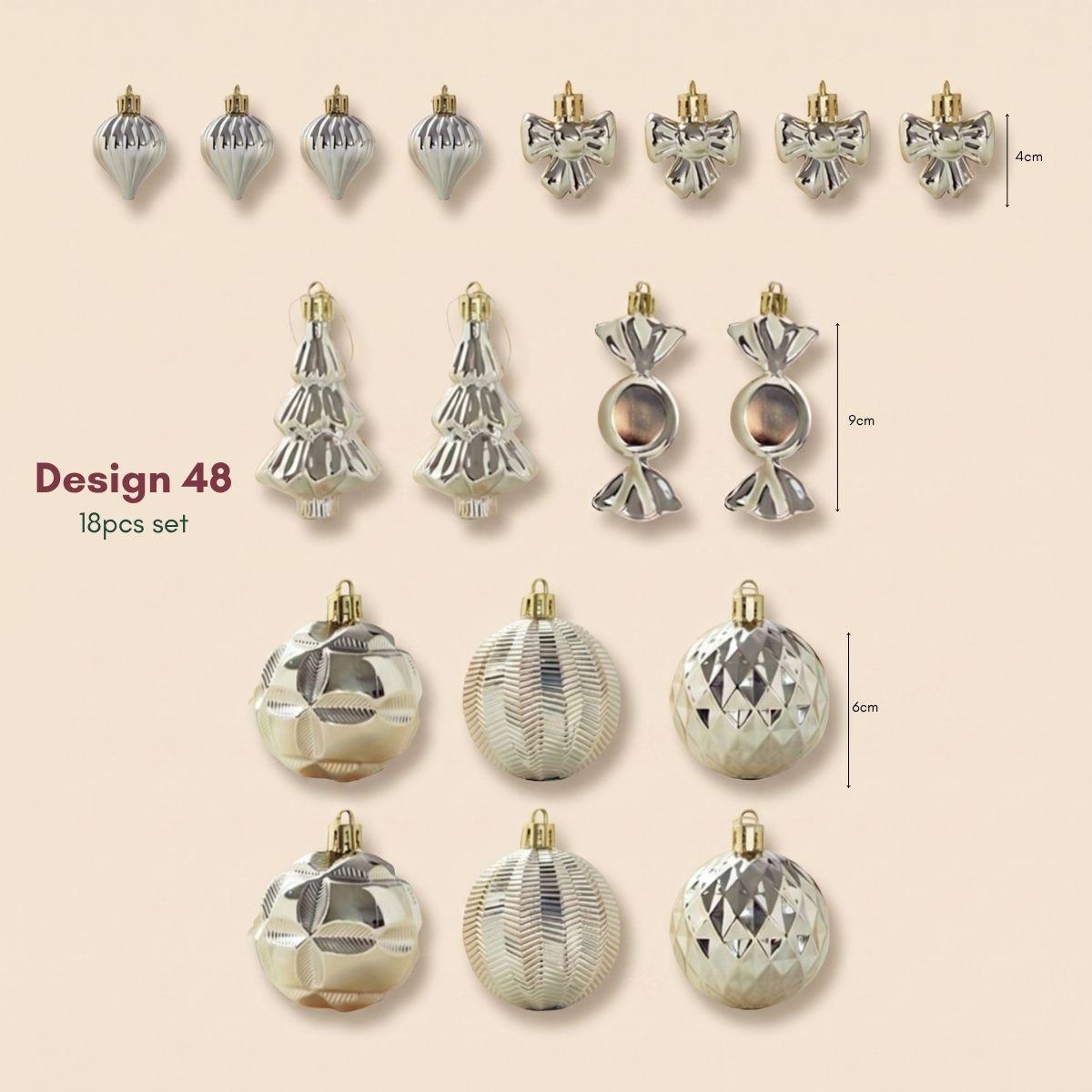Light Gold 18pcs Christmas Baubles for Real & Artificial Christmas Tree in Singapore