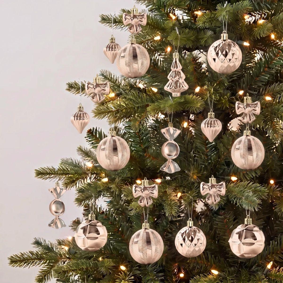 Rose Gold 18pcs Christmas Baubles for Christmas Tree in Singapore