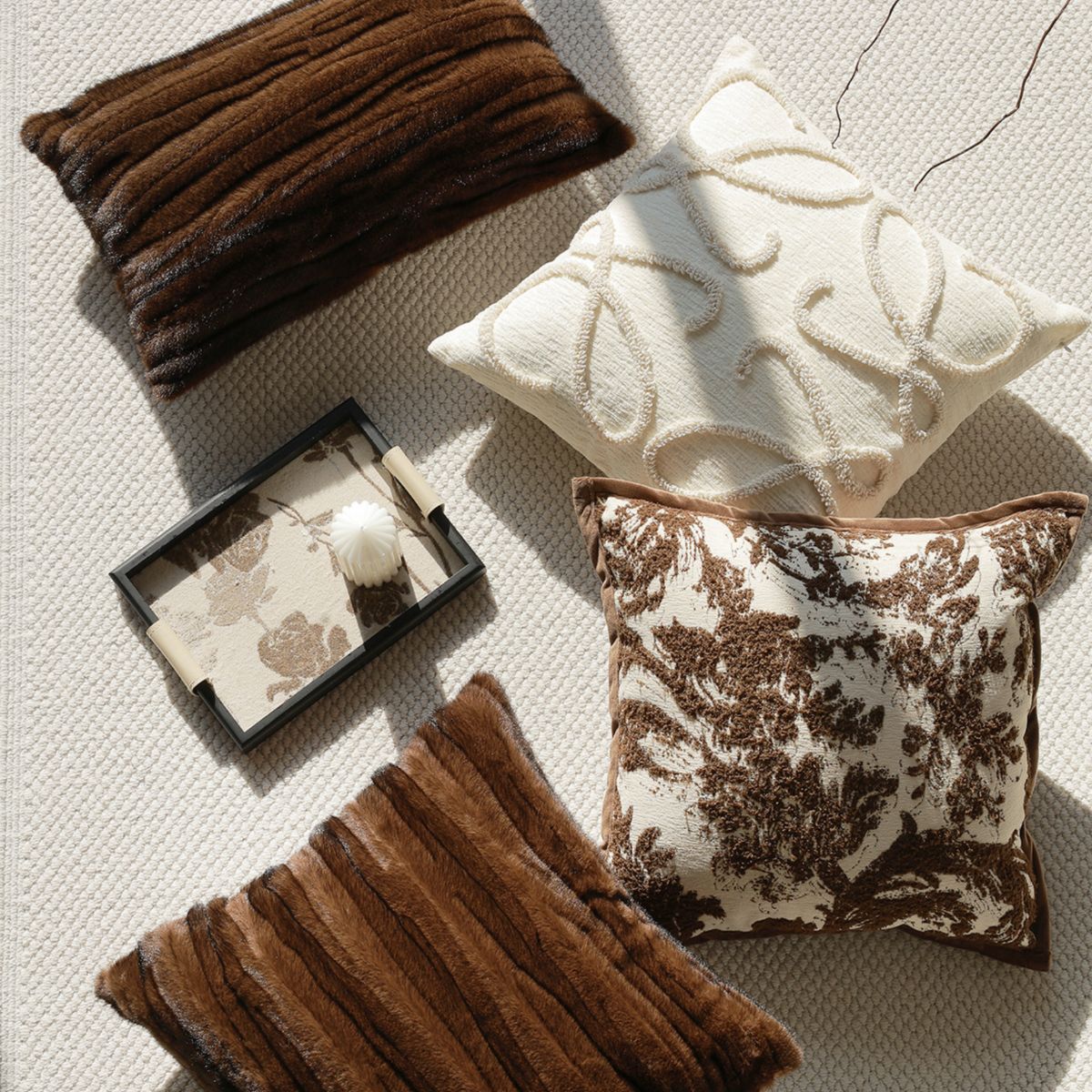 Brintley Brown Cushion Cover D