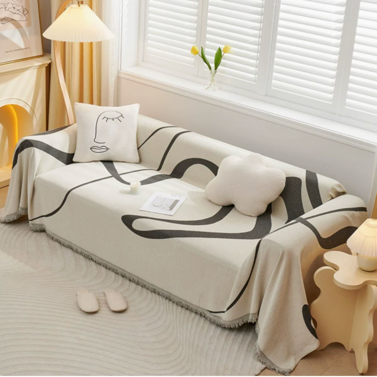 Tjern Dark Grey Sofa Throw Cover