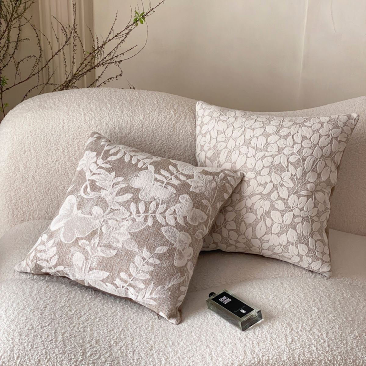 Beckett Cream Floral Cushion Cover B