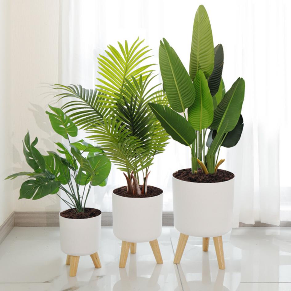 Elevated Plastic Self-Watering Flower Pot