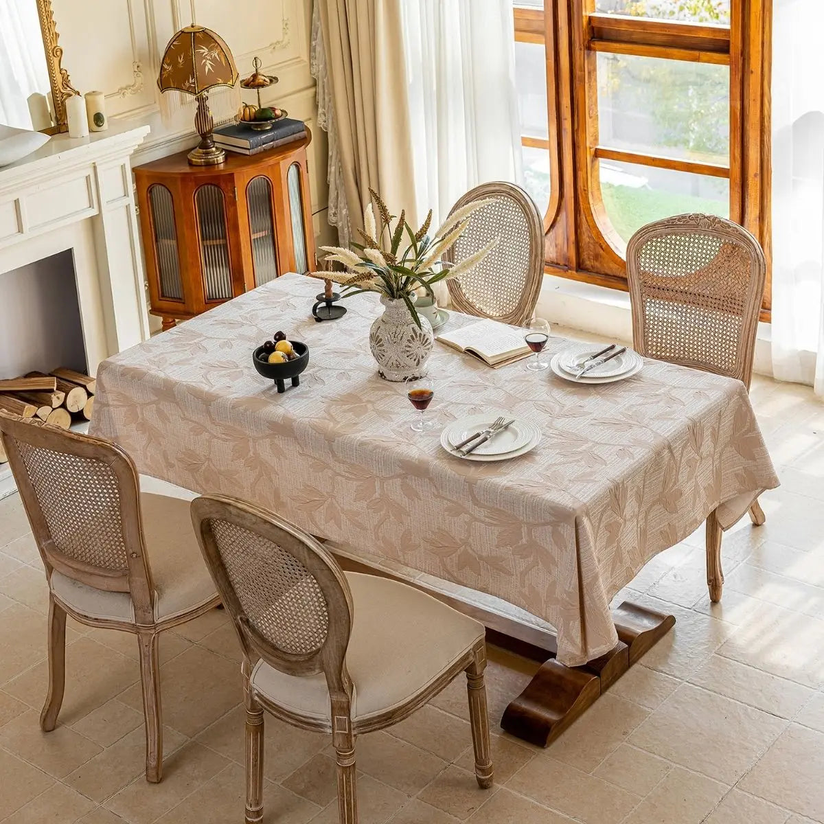 Quinn Beige Floral Table Cloth My Store