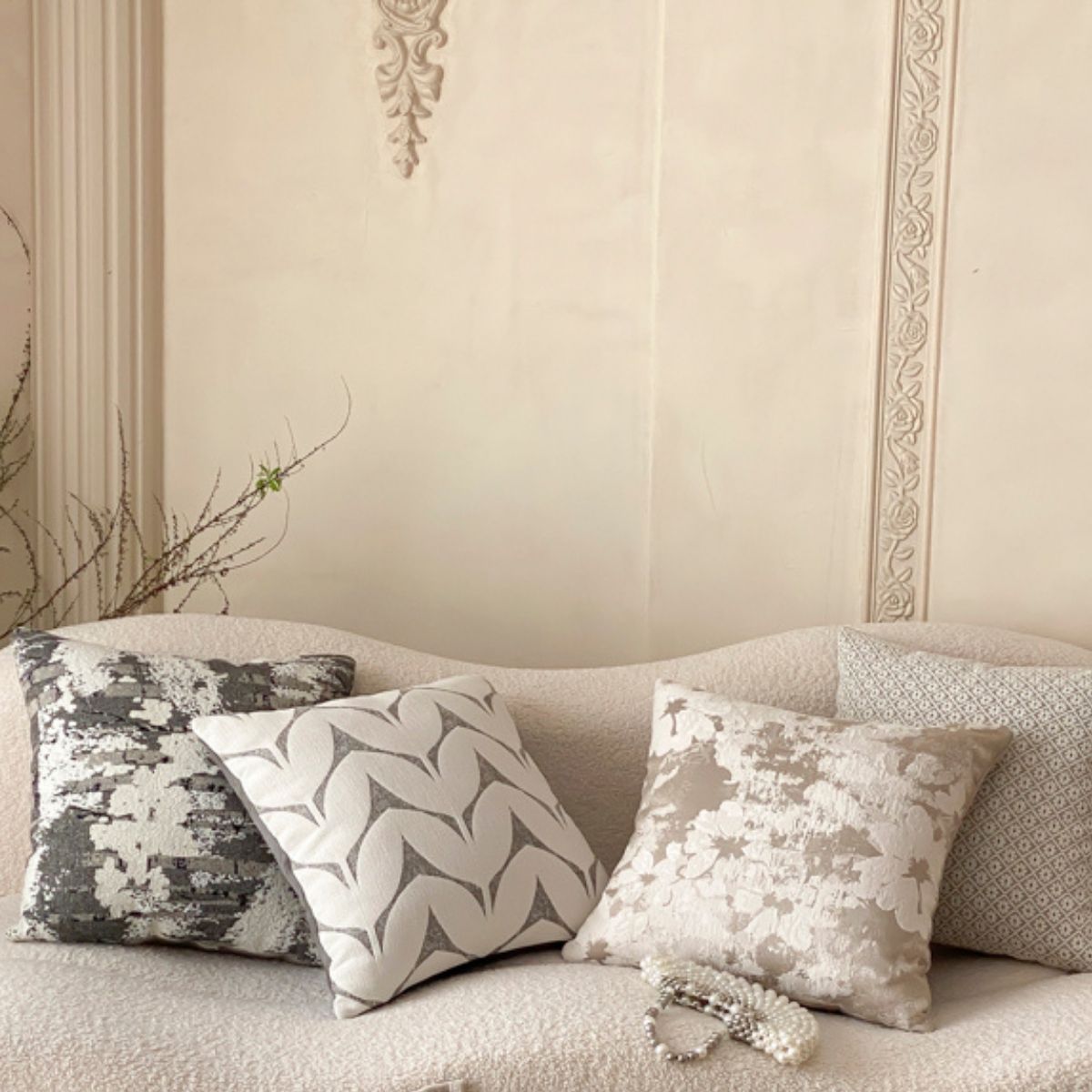 Bonas Grey Cushion Cover B