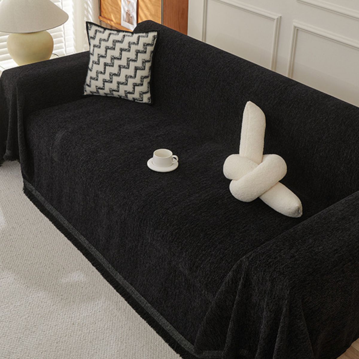 Rimoa Black Sofa Throw Cover