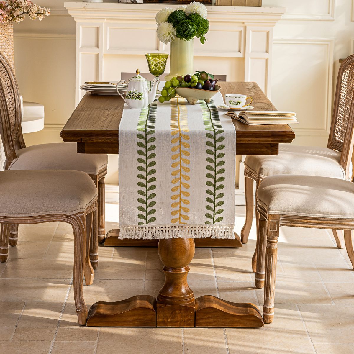 Aurelia Green Table Runner