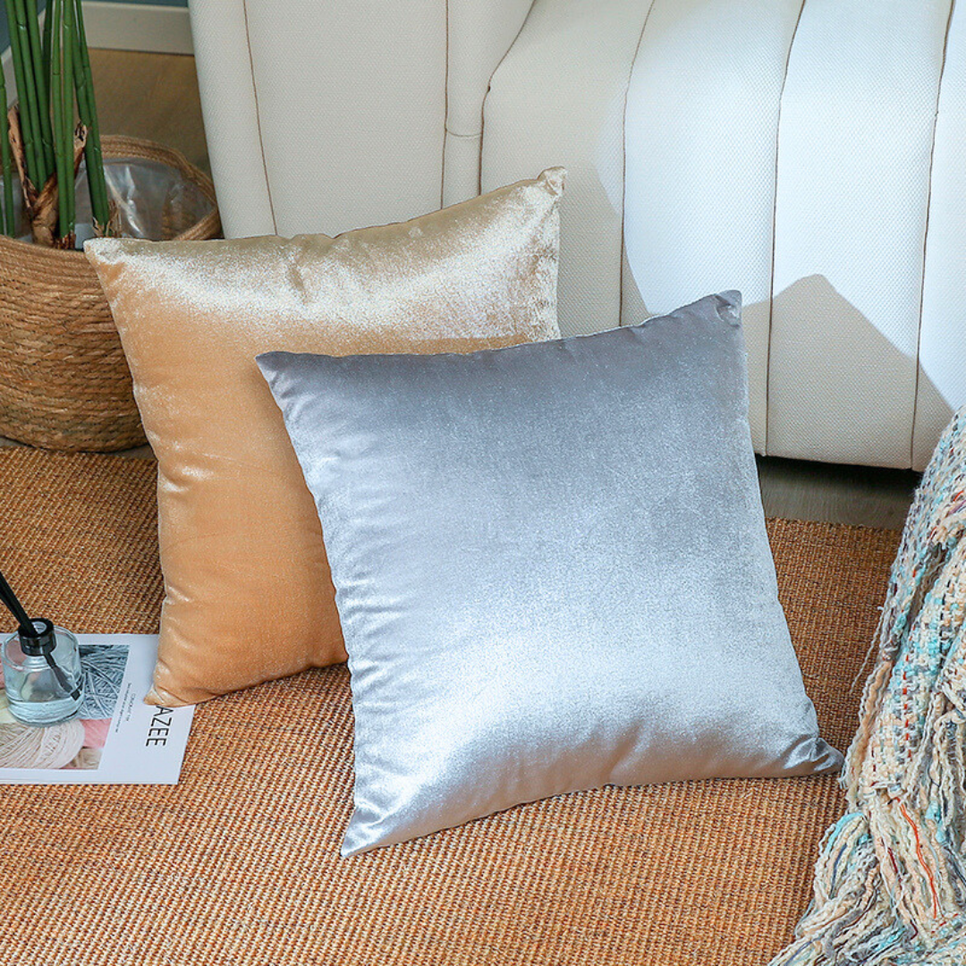 Gold & Silver Solid Colour Cushion Cover