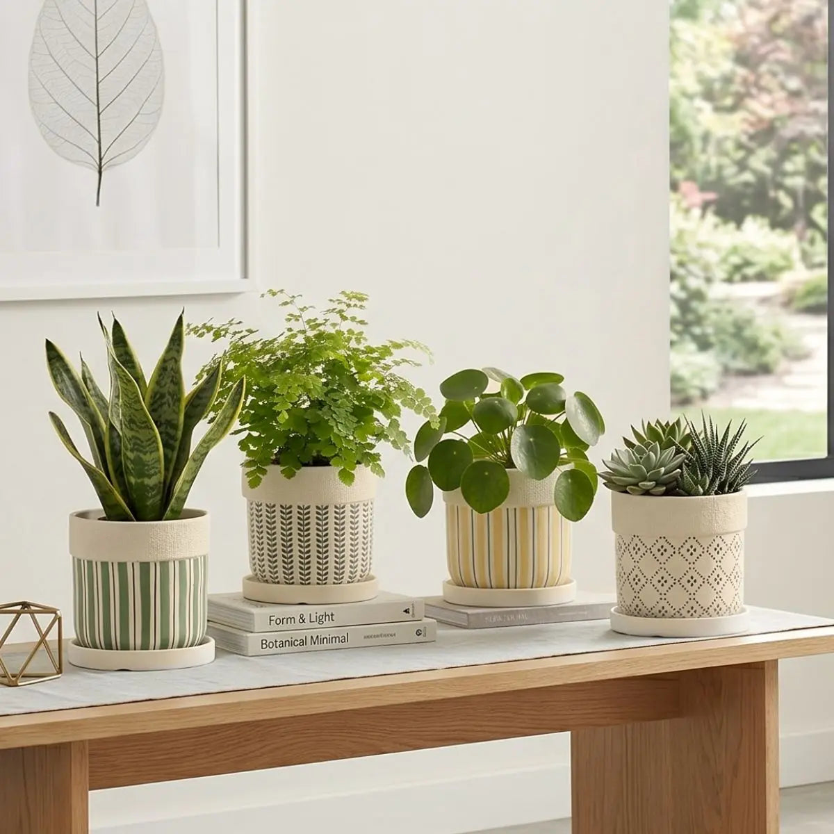 Minimalist Designed Ceramic Flower Pot Speckled Space