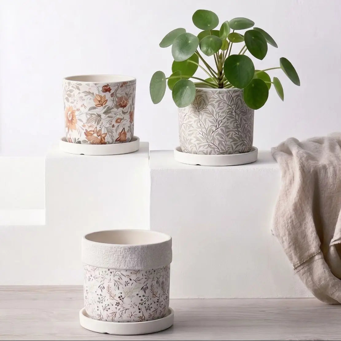Floral Series Ceramic Flower Pot Speckled Space