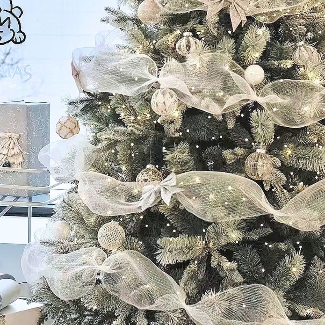 Ethereal White & Silver Woven Tree Mesh Garland