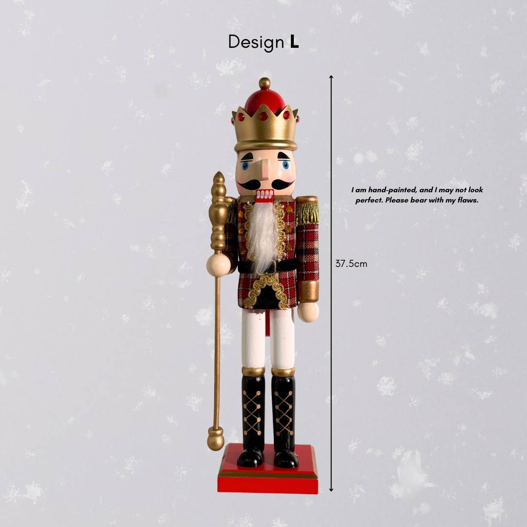 Christmas Wooden Nutcracker Decorative Figurine Design L