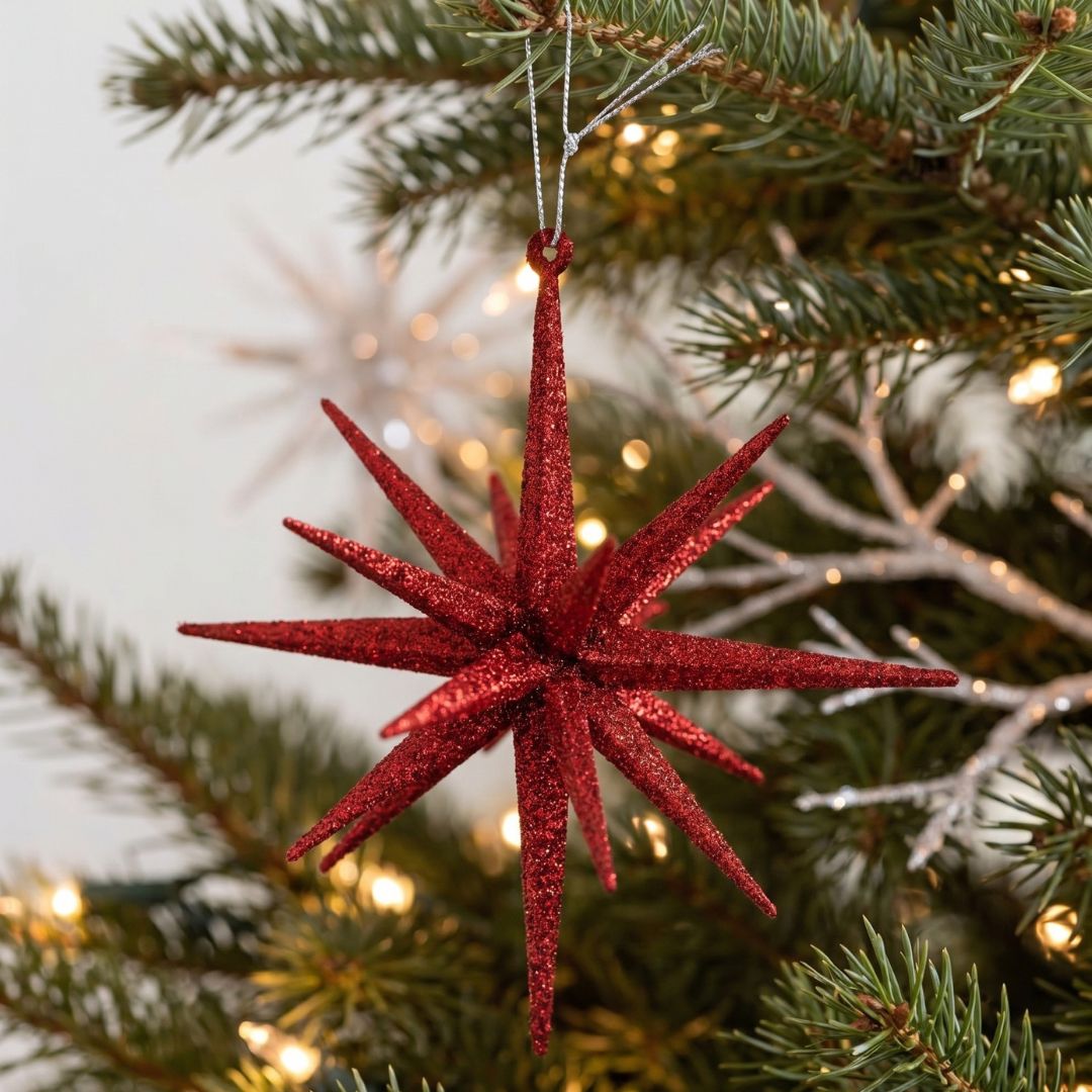 Red Starburst Christmas Ornament