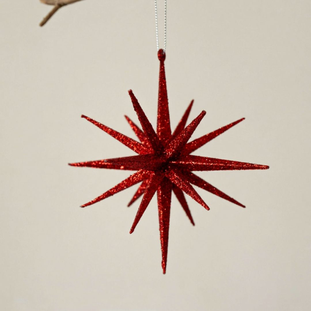 Red Starburst Christmas Ornament