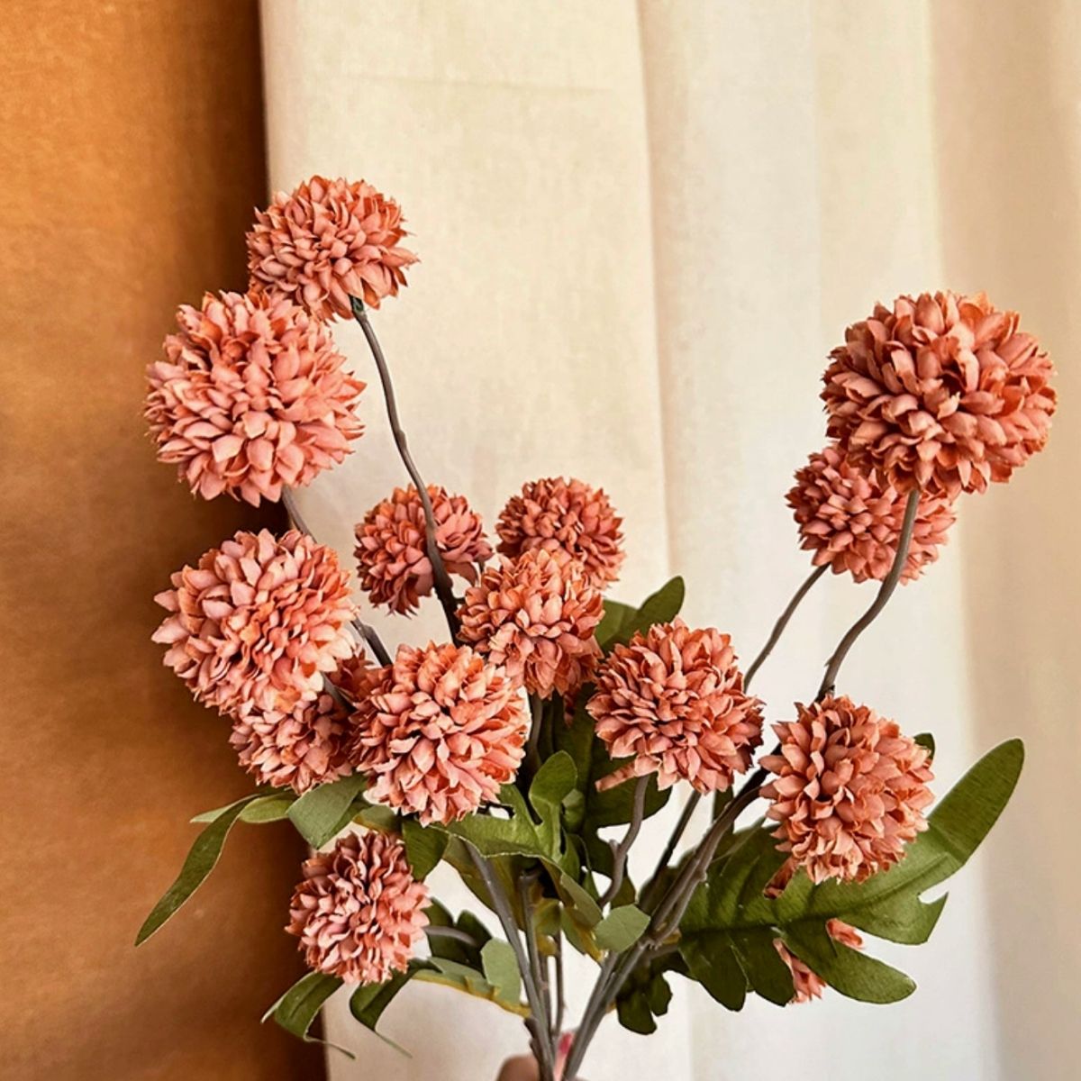 Faux Shallot Flower - Rustic Orange