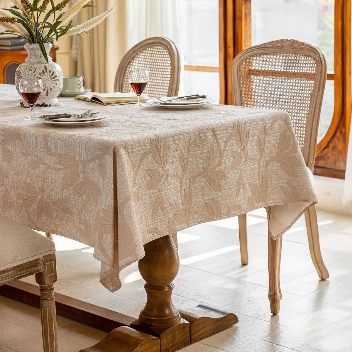 Quinn Beige Floral Table Cloth My Store