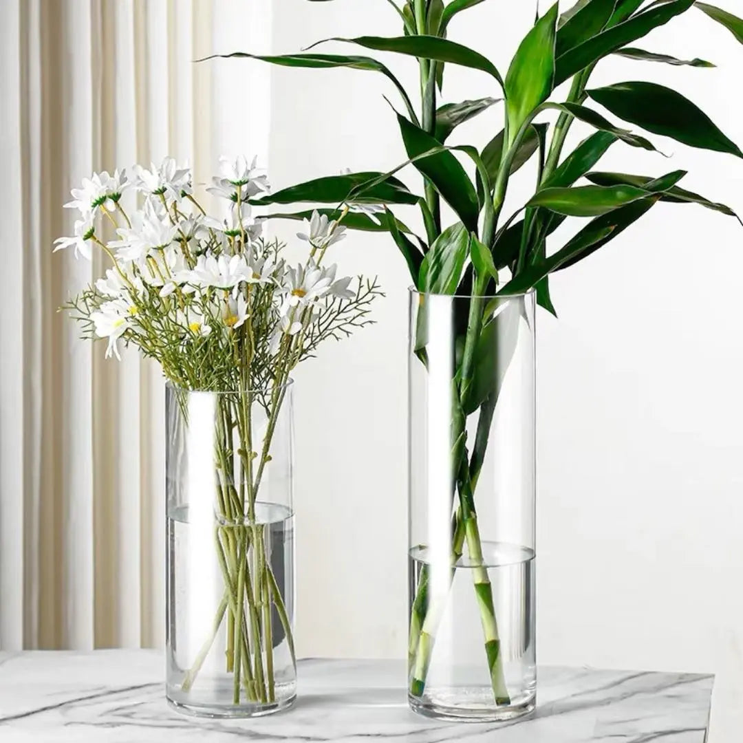 Francie Transparent Glass Vase-Speckled Space