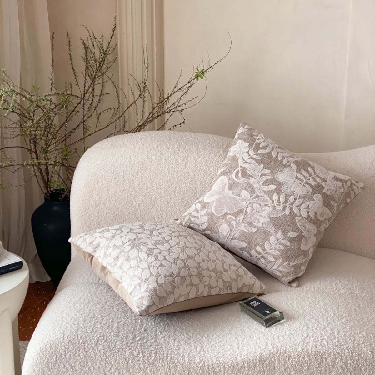 Beckett Cream Floral Cushion Cover B