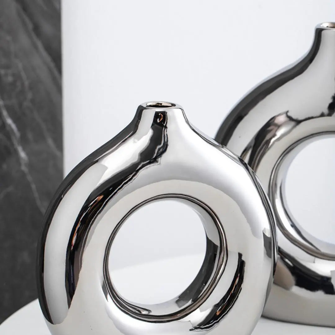 Valeno Designer Ring Ceramic Vase-Speckled Space