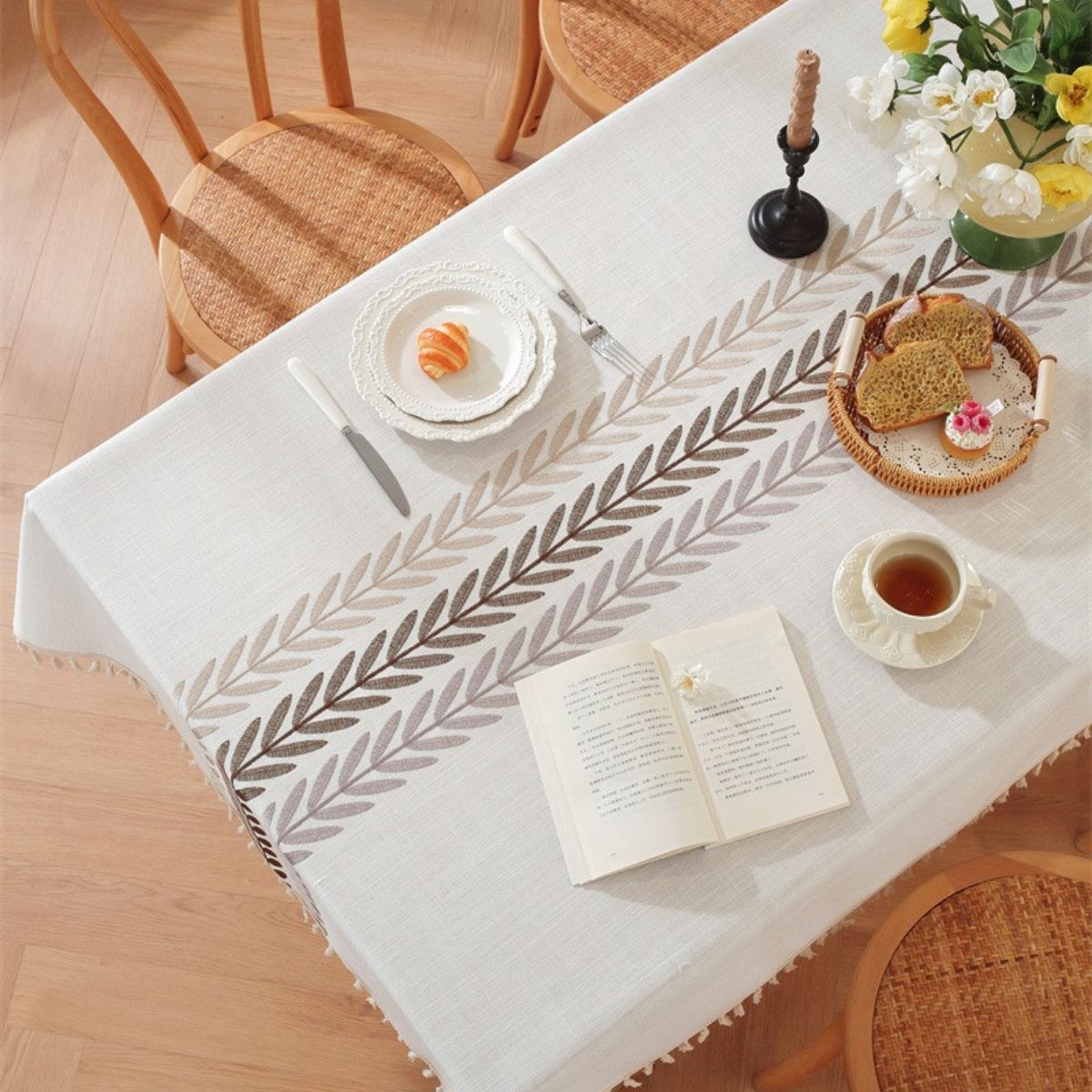 Emilia Beige Table Cloth My Store