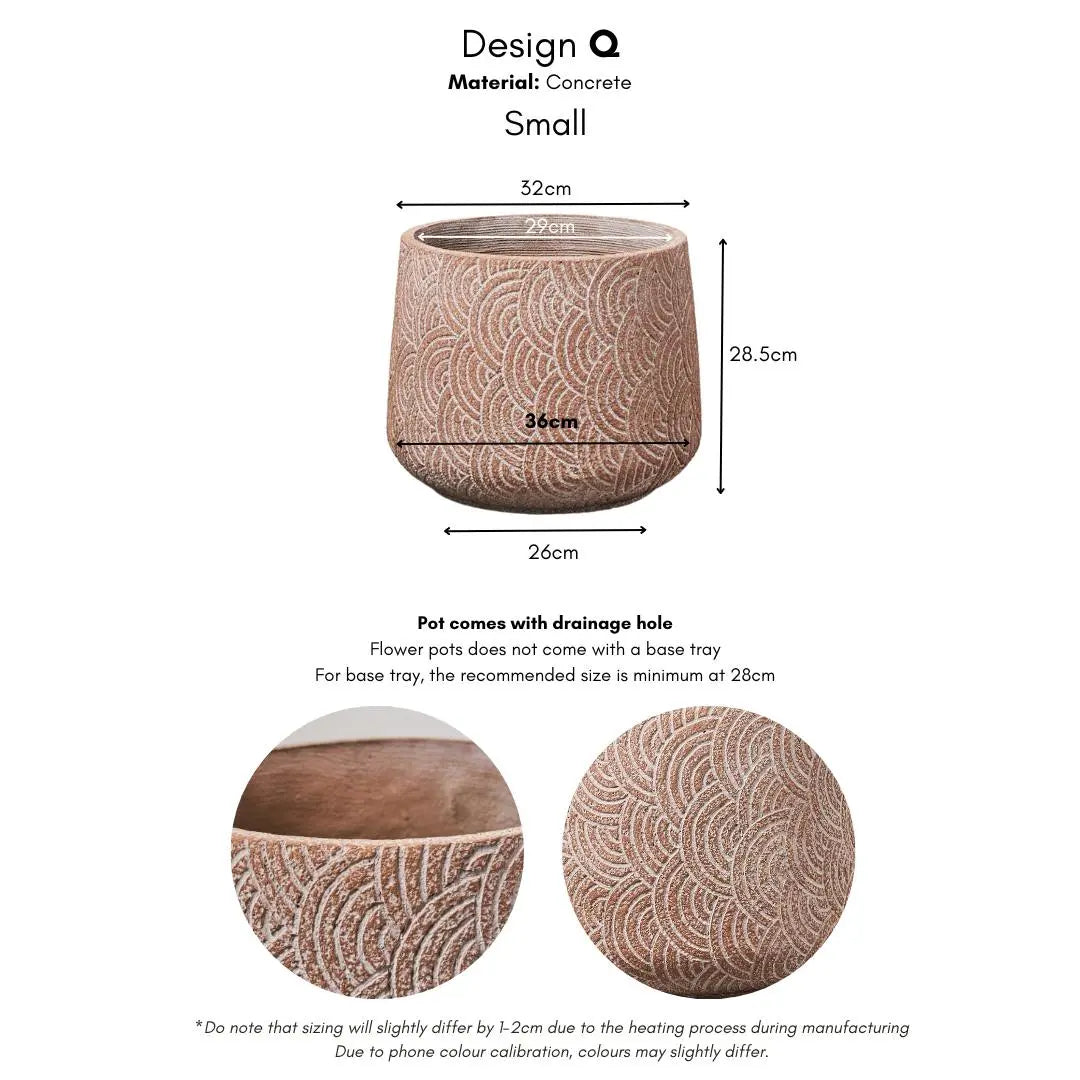 Pylota Concrete Flower Pot - Q-Speckled Space