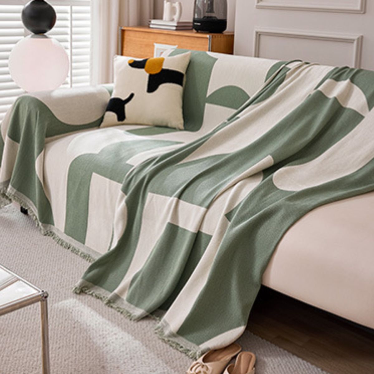 Lojern Green Sofa Throw Cover