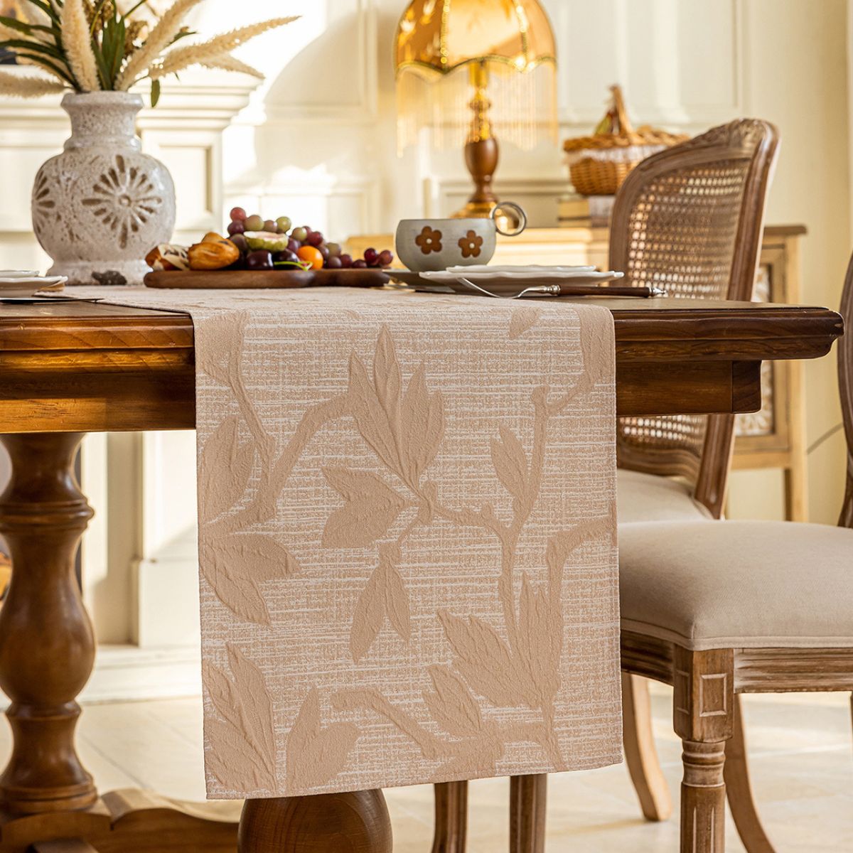 Taupe Beige Table Runner