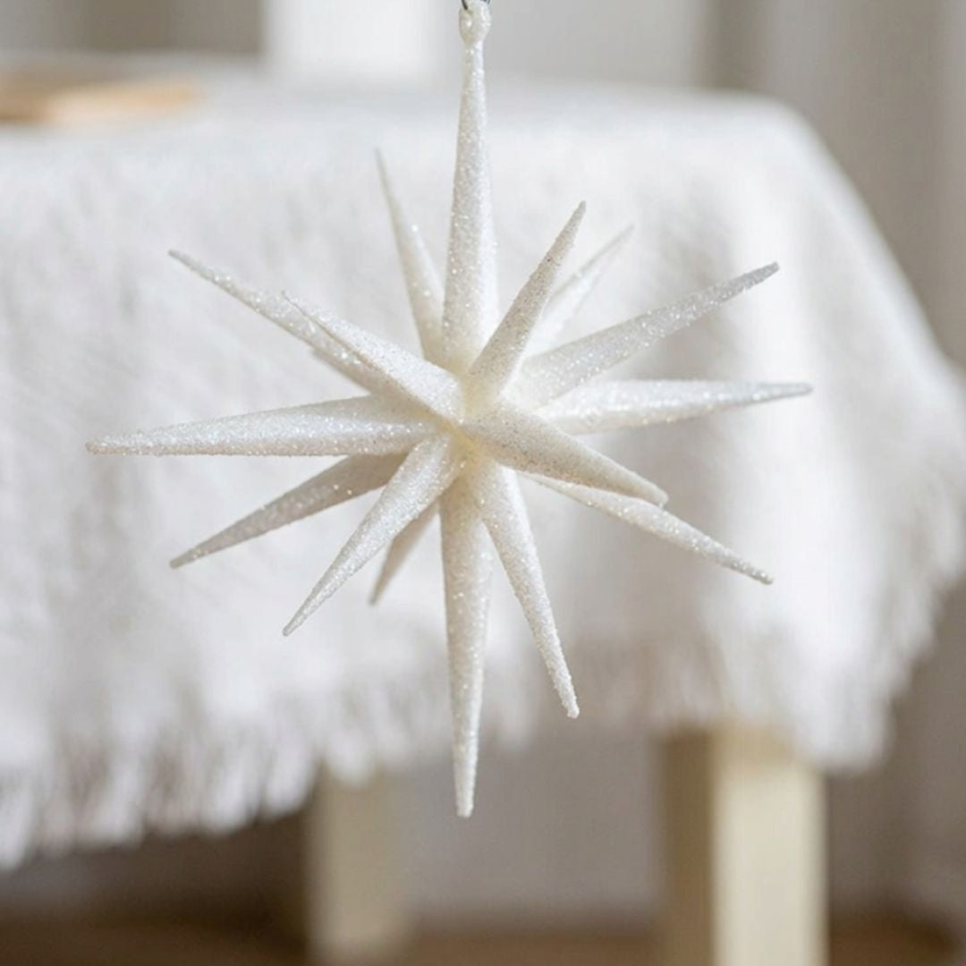 White Starburst Christmas Ornament