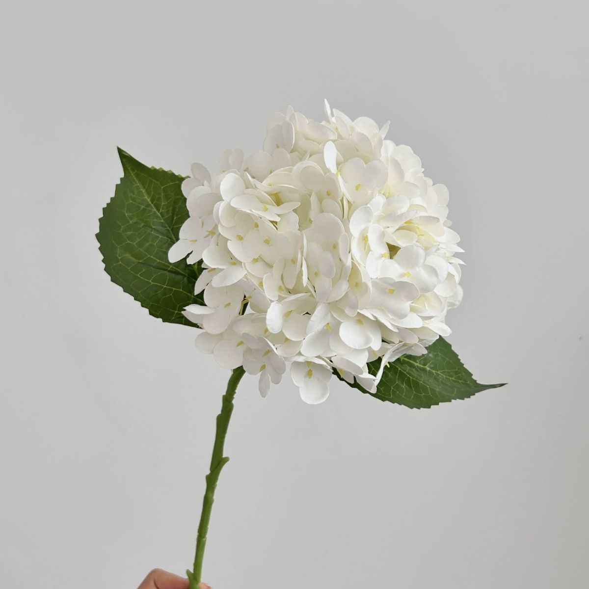 Faux Hydrangea Flower - White