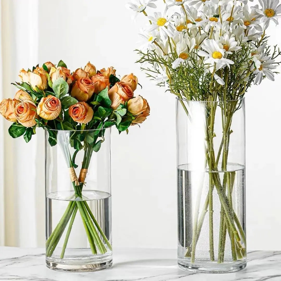 Francie Transparent Glass Vase-Speckled Space