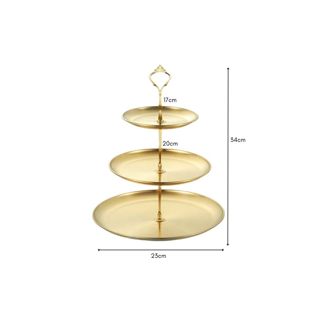 Glina Gold Stainless Steel 3 Tier Dessert Tray Stand