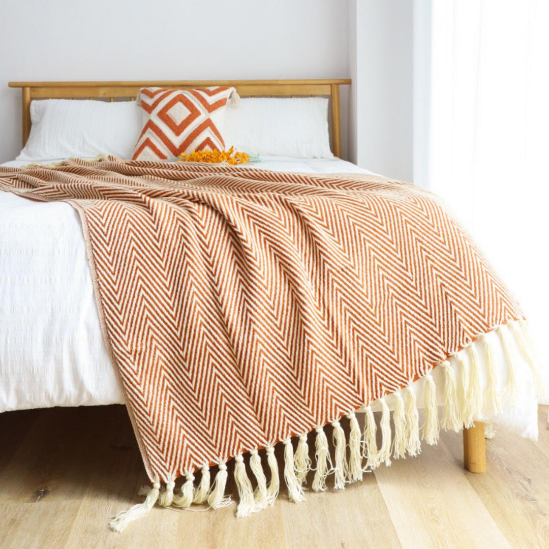 Casandra Orange Sofa Bed Throw