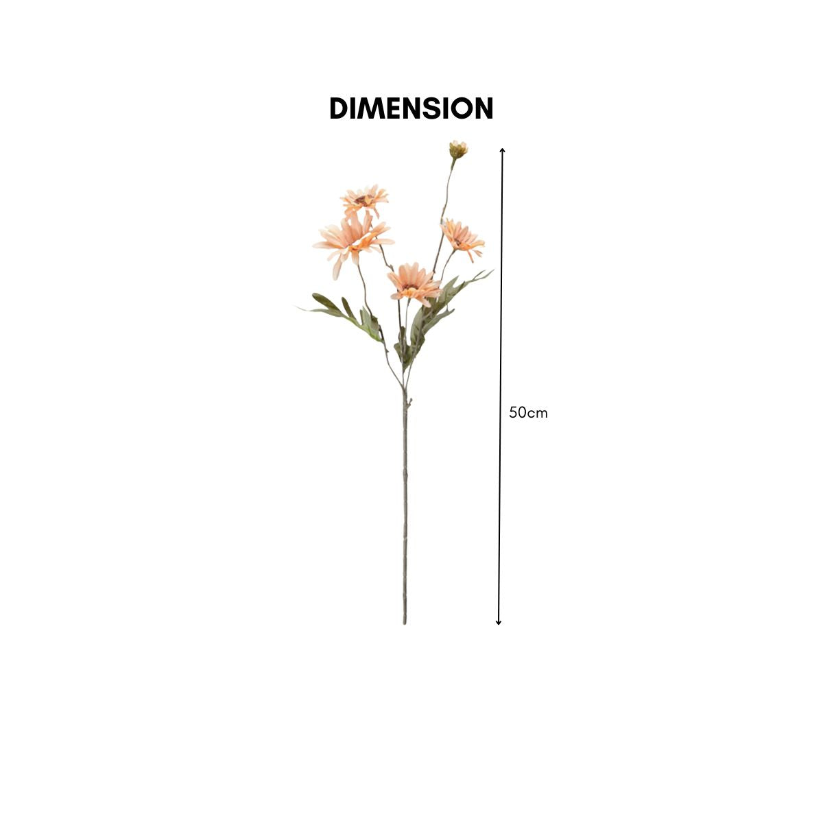 Artificial Chrysanthemum Flowers - Peach