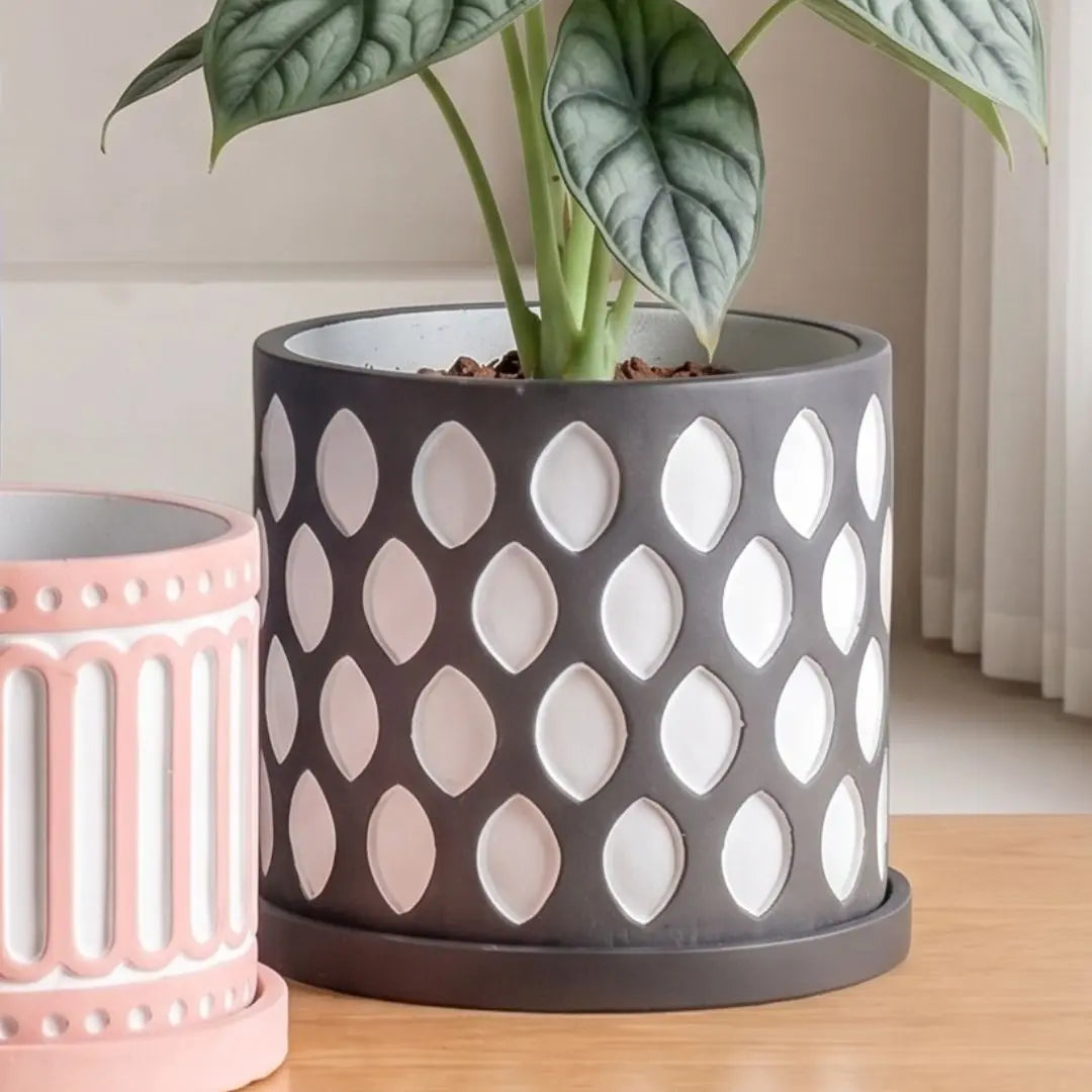 Dionne Concrete Flower Pot Speckled Space