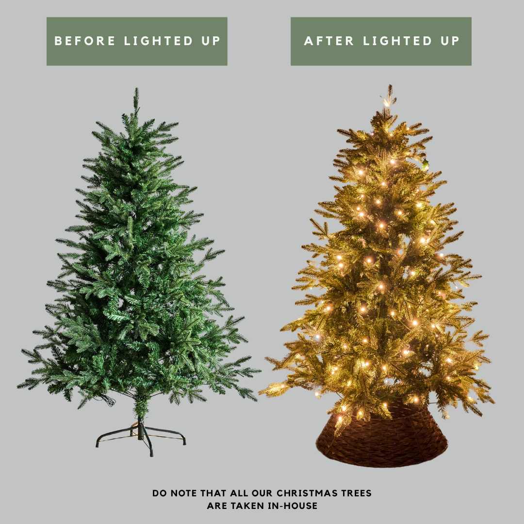 Florentine Fraser Fir Faux Built-in LED Lights Christmas Tree-Speckled Space