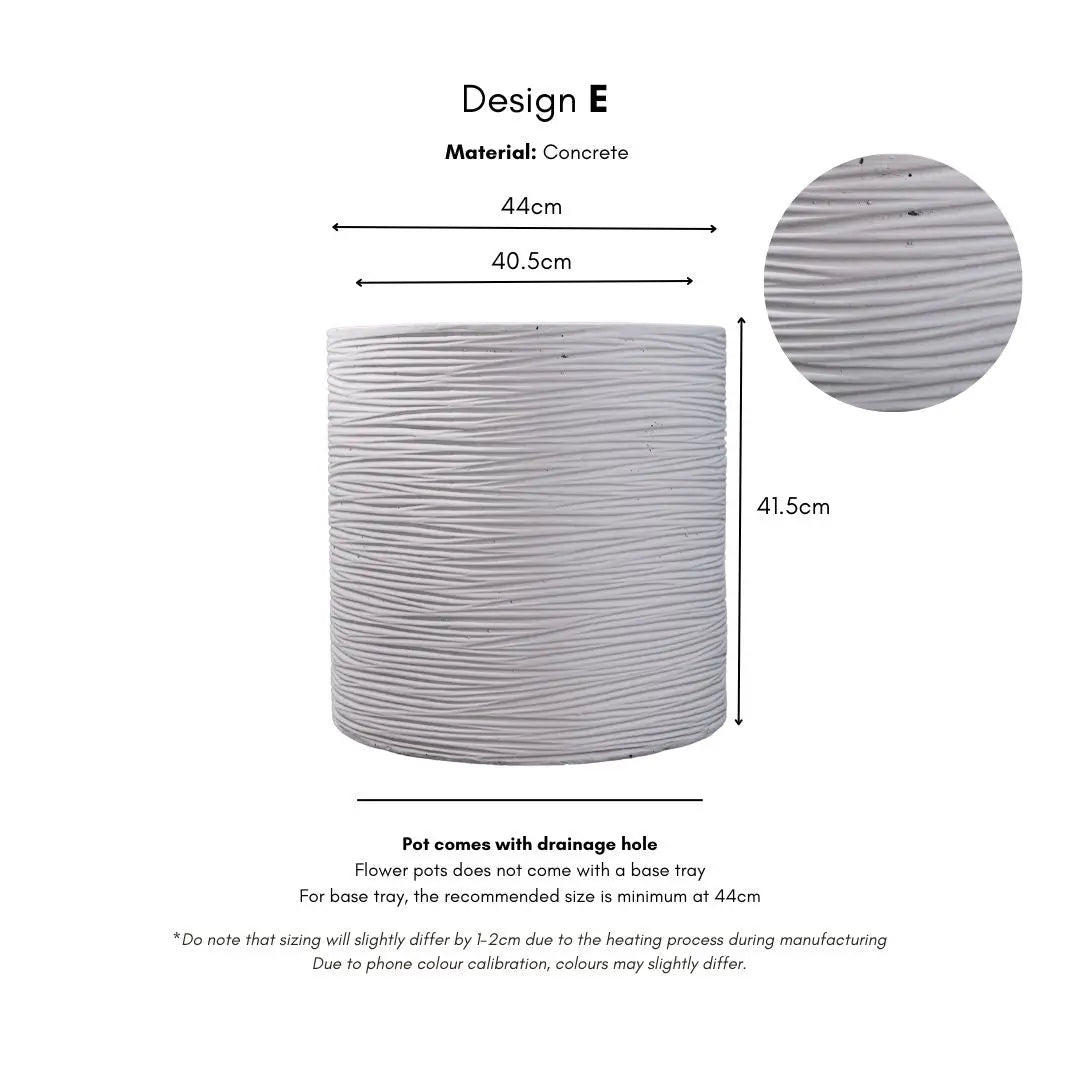 Pylota White Concrete Flower Pot - Design E Speckled Space