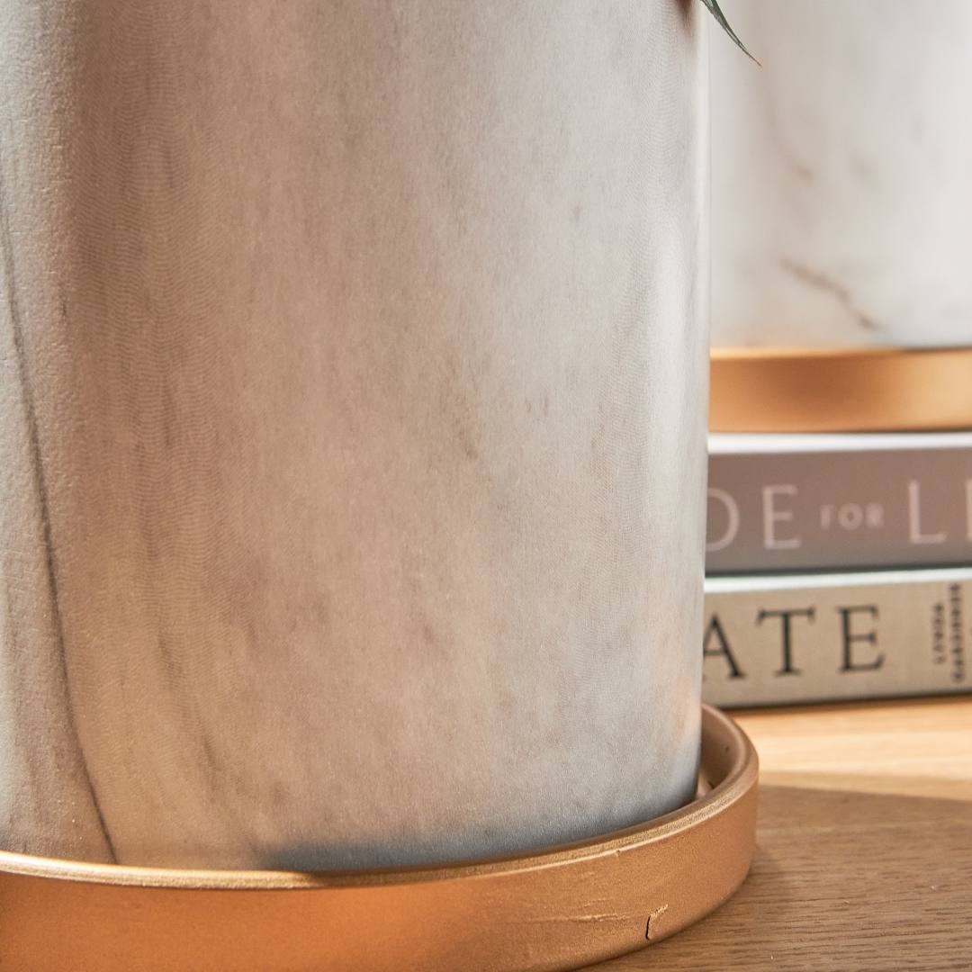 Mobie Marble White Ceramic Flower Pot