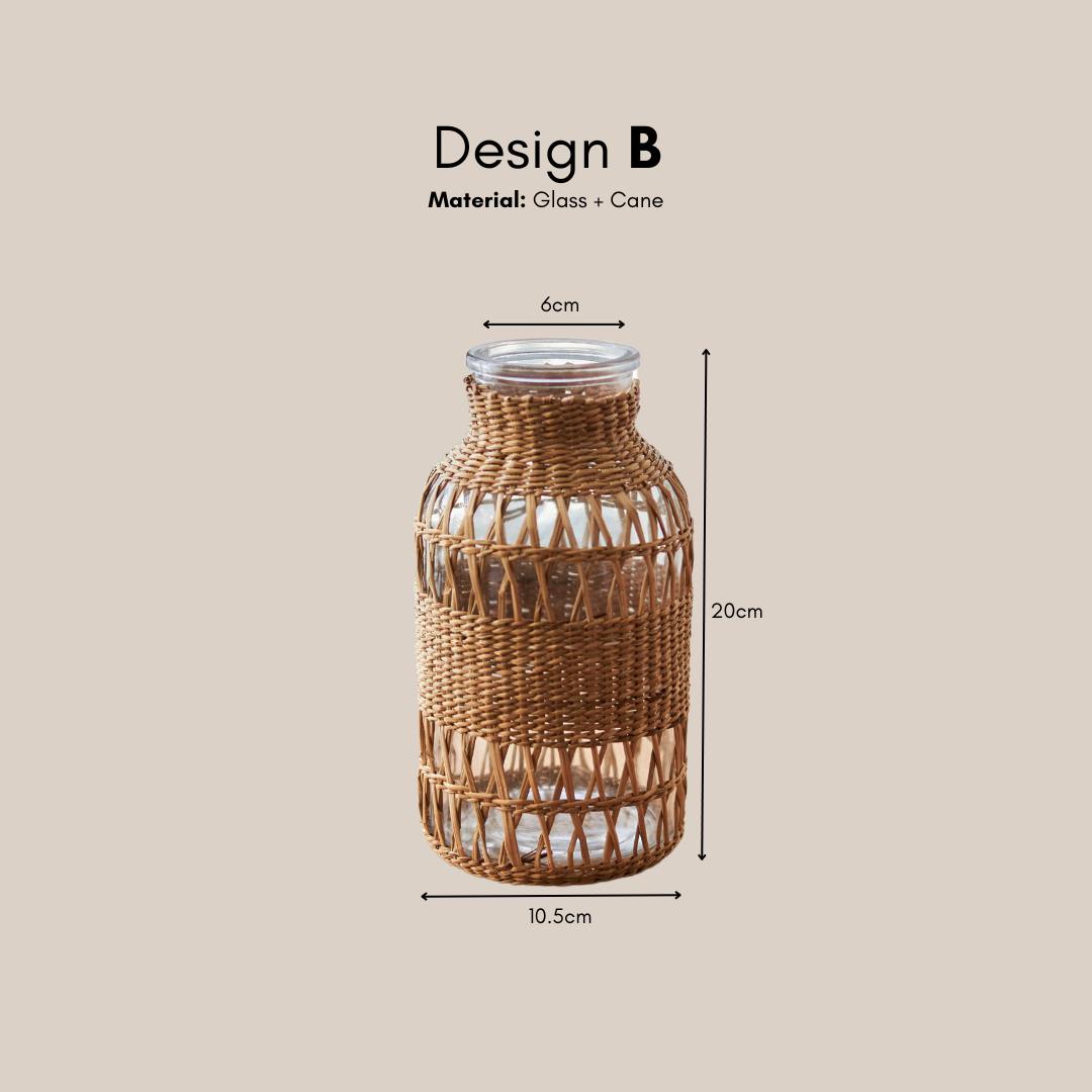 Woveria Cane Glass Vase