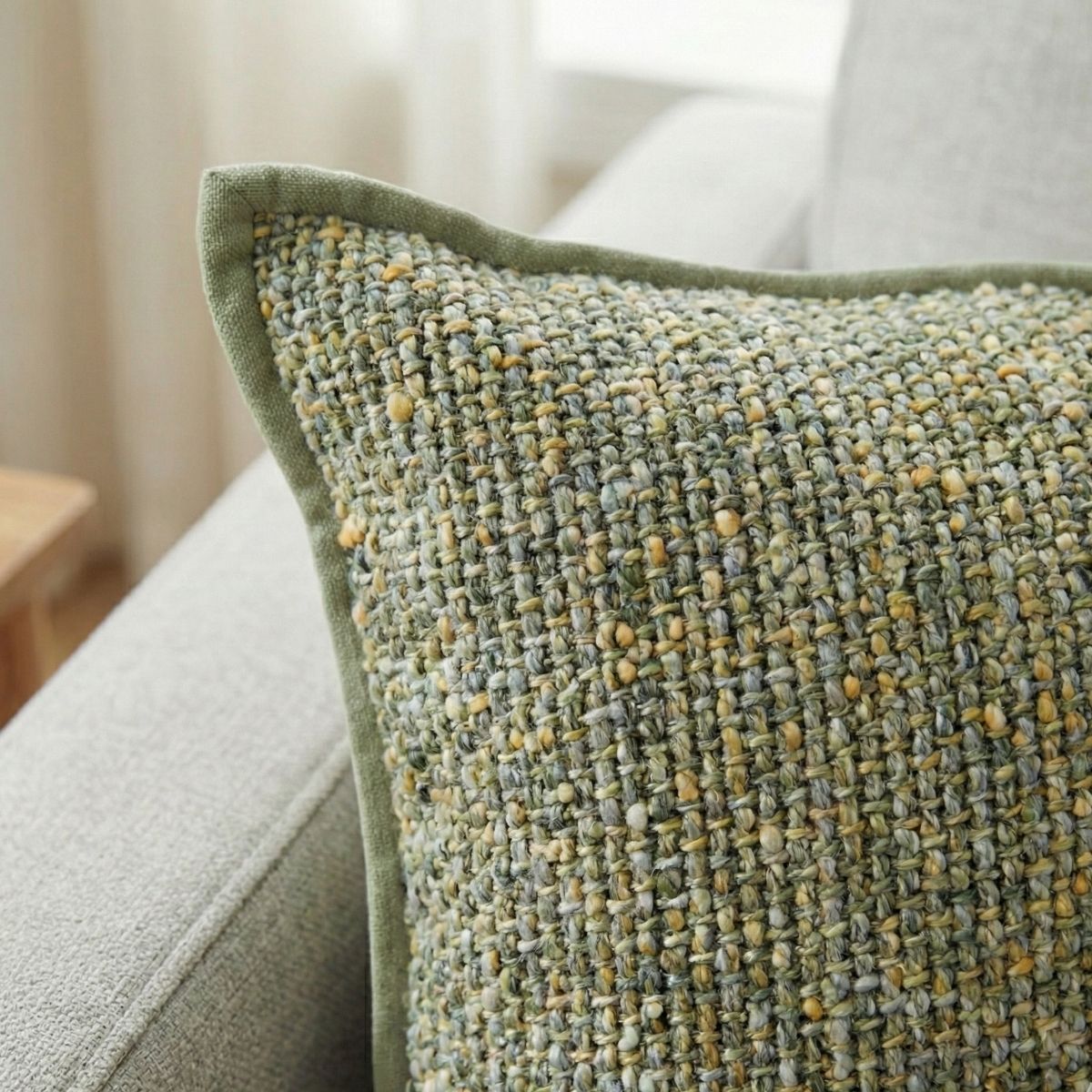 Baianca Green Textured Cushion Cover A