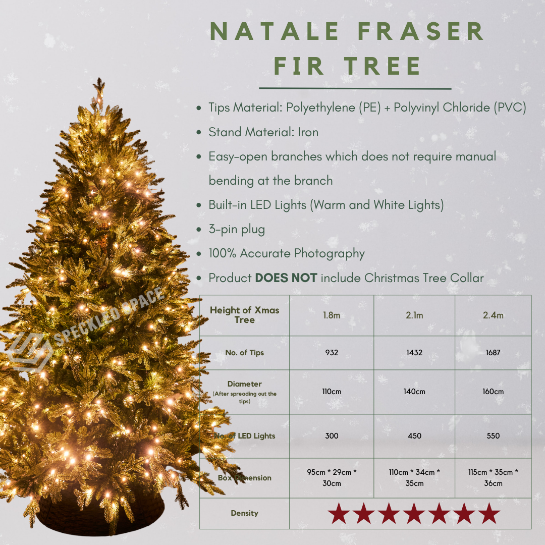 Natale Fraser Fir Faux Built-in LED Lights Christmas Tree-Speckled Space