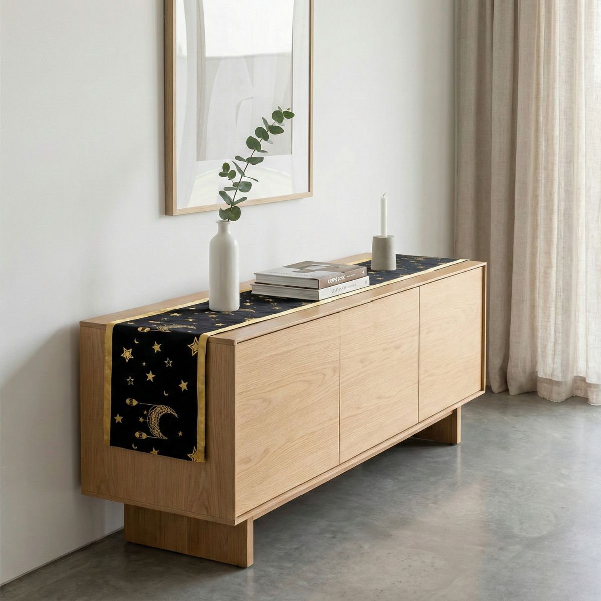 The Raya Black Table Runner