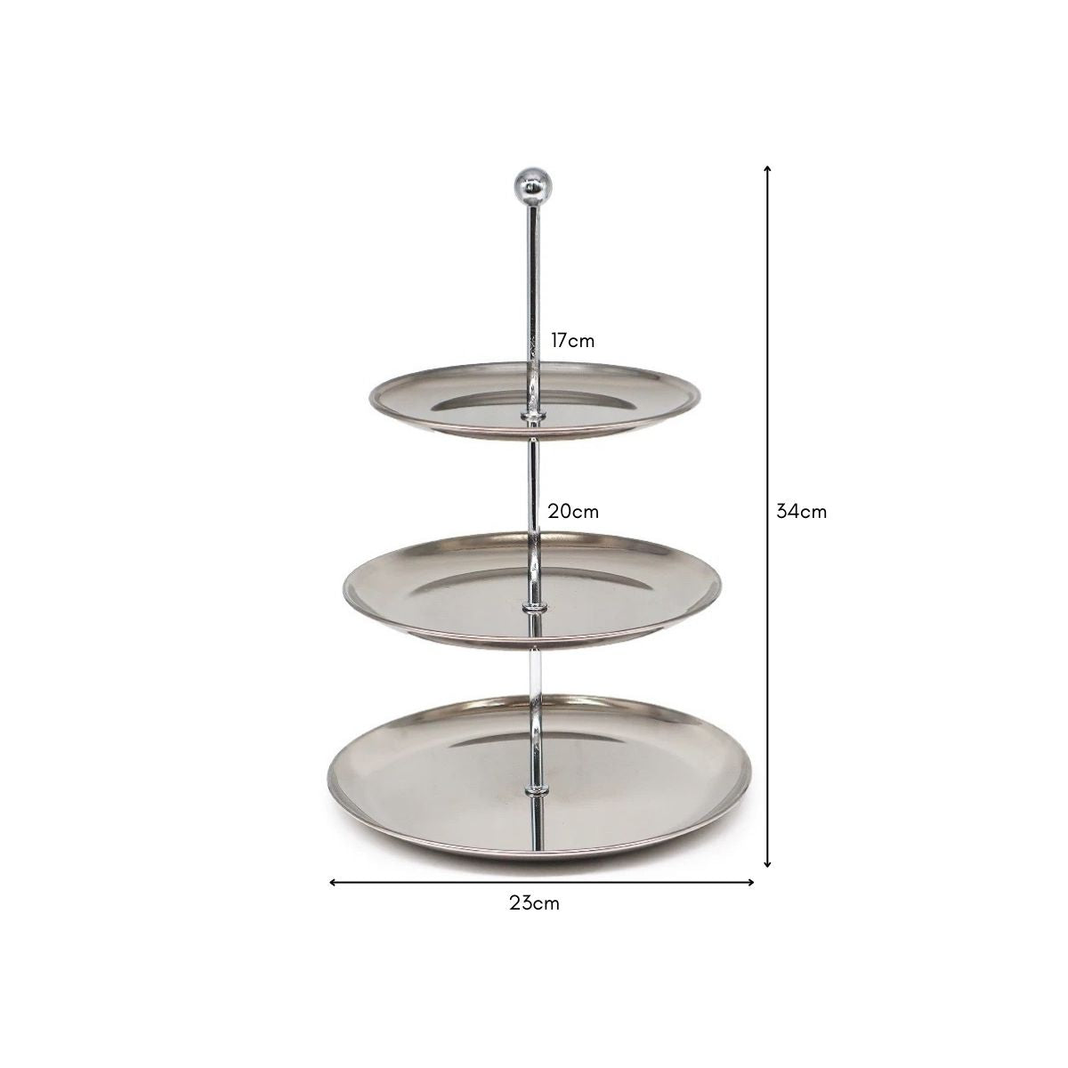 Selina Stainless Steel 3 Tier Dessert Tray Stand
