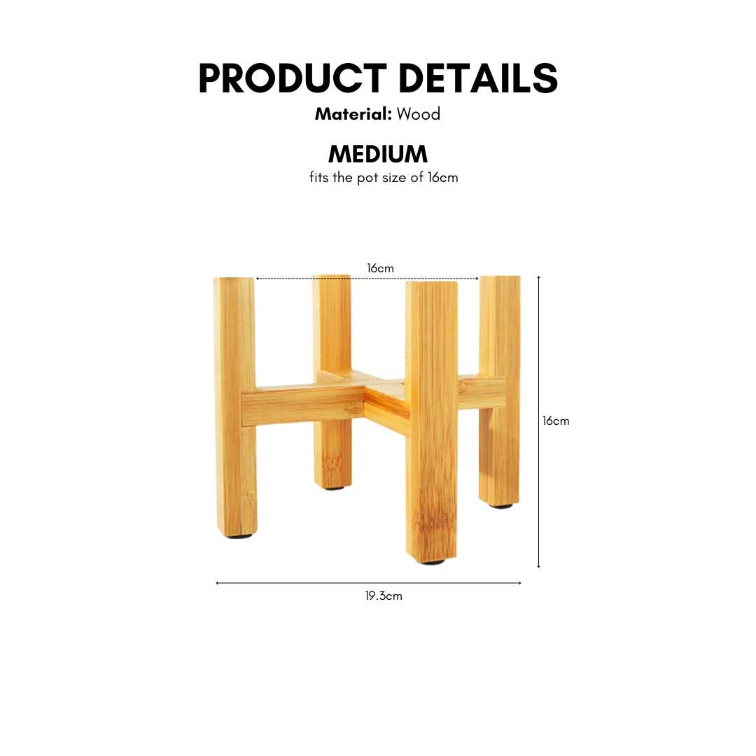 Flower Pots Elevated Wooden Stand