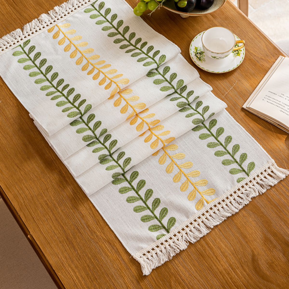 Aurelia Green Table Runner